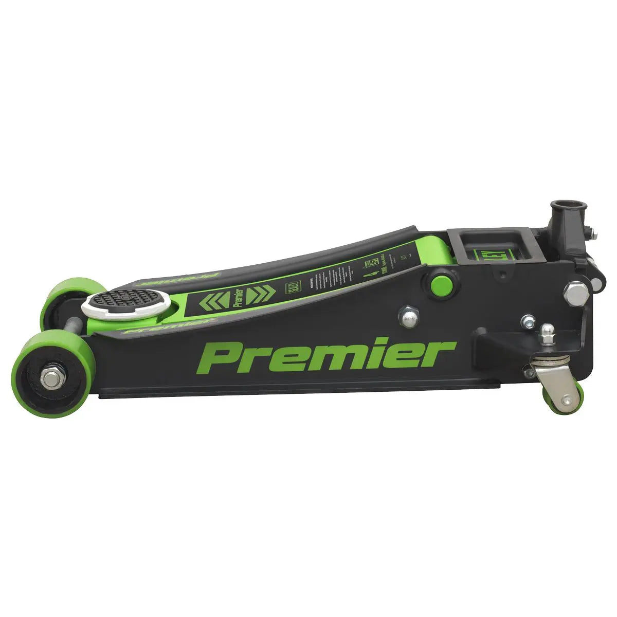 Sealey Premier Premier Low Profile Trolley Jack with Rocket Lift 4 Tonne - Green