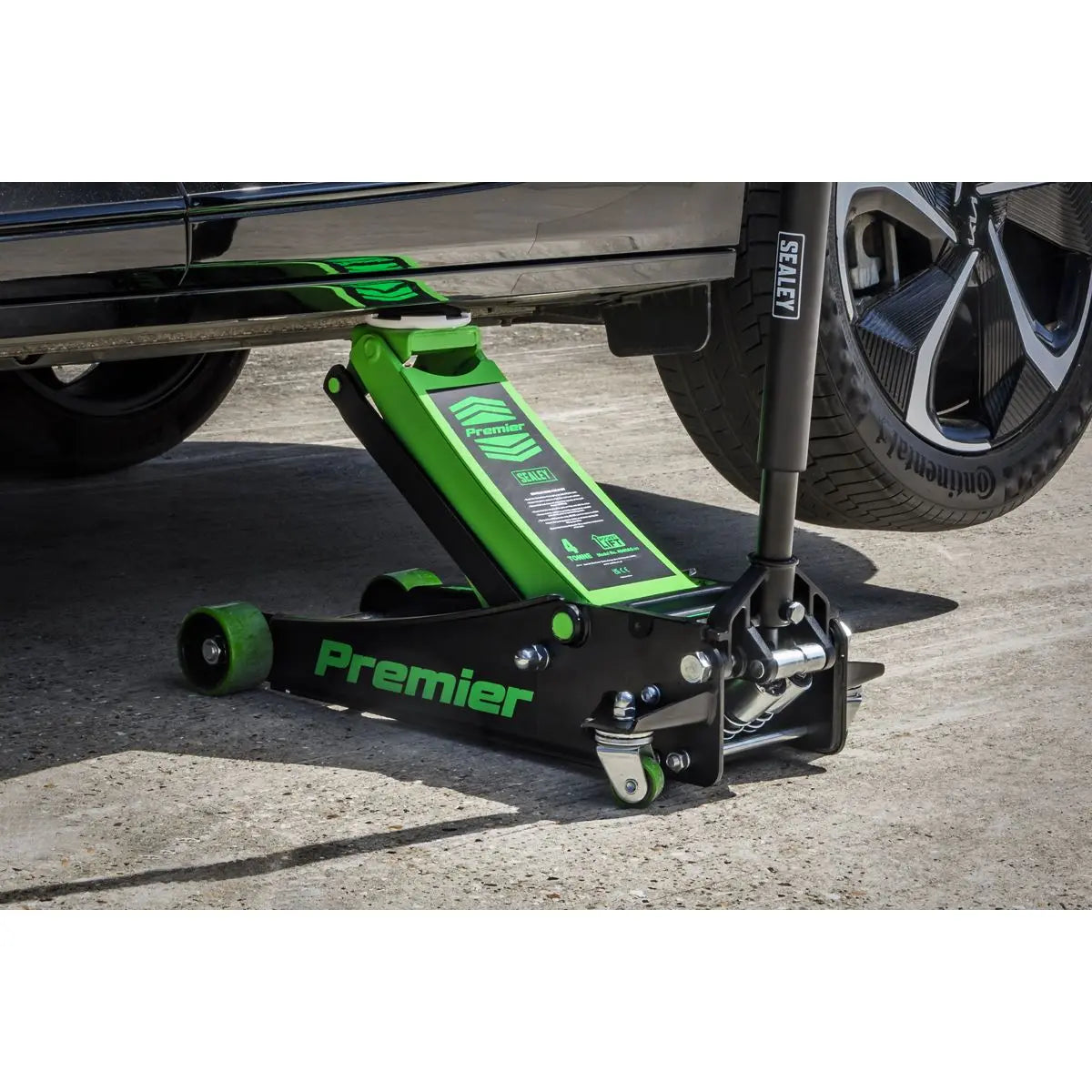 Sealey Premier Premier Low Profile Trolley Jack with Rocket Lift 4 Tonne - Green