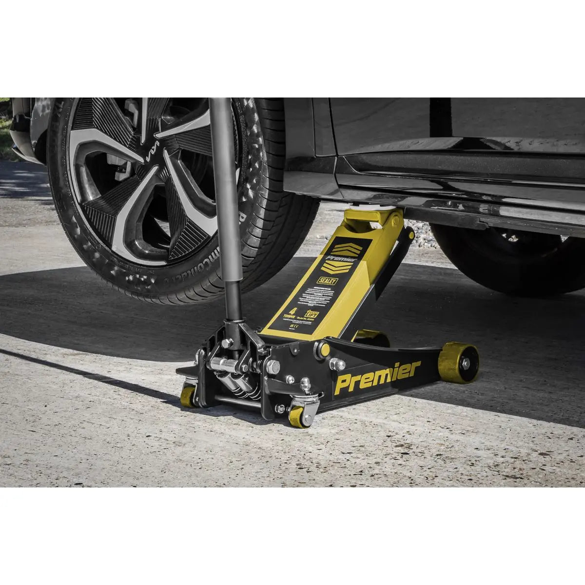 Sealey Premier Premier Low Profile Trolley Jack with Rocket Lift 4 Tonne - Yellow