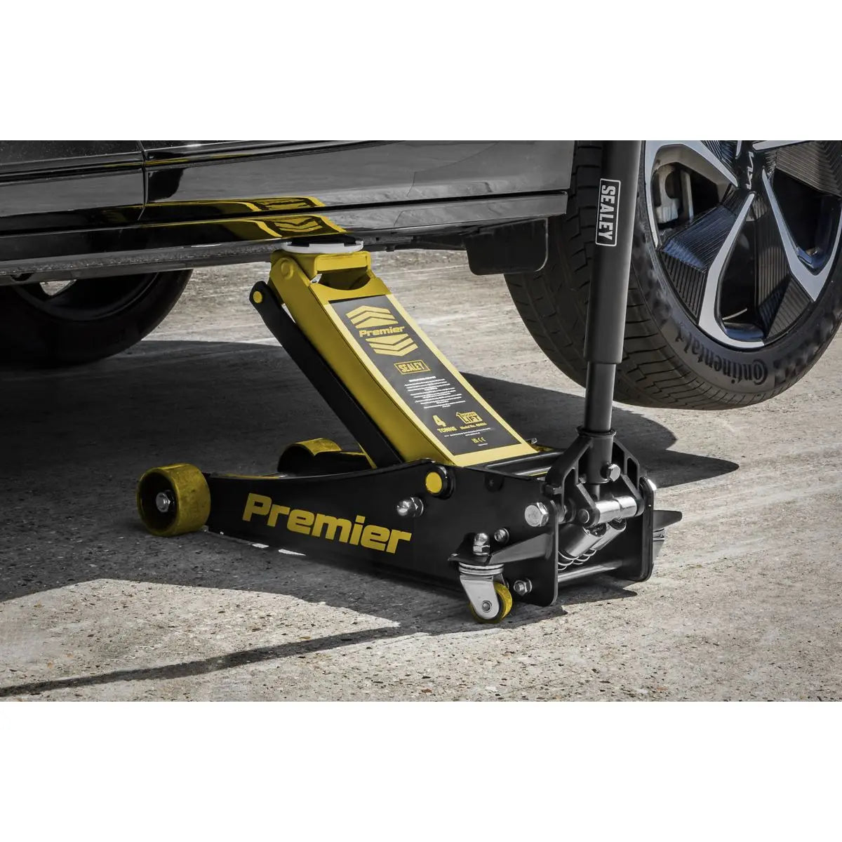 Sealey Premier Premier Low Profile Trolley Jack with Rocket Lift 4 Tonne - Yellow