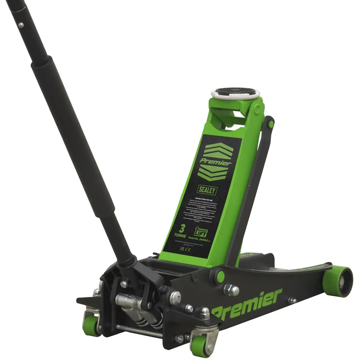 Sealey Premier Premier Trolley Jack 3 Tonne & Axle Stands (Pair) 3 Tonne per Stand Combo