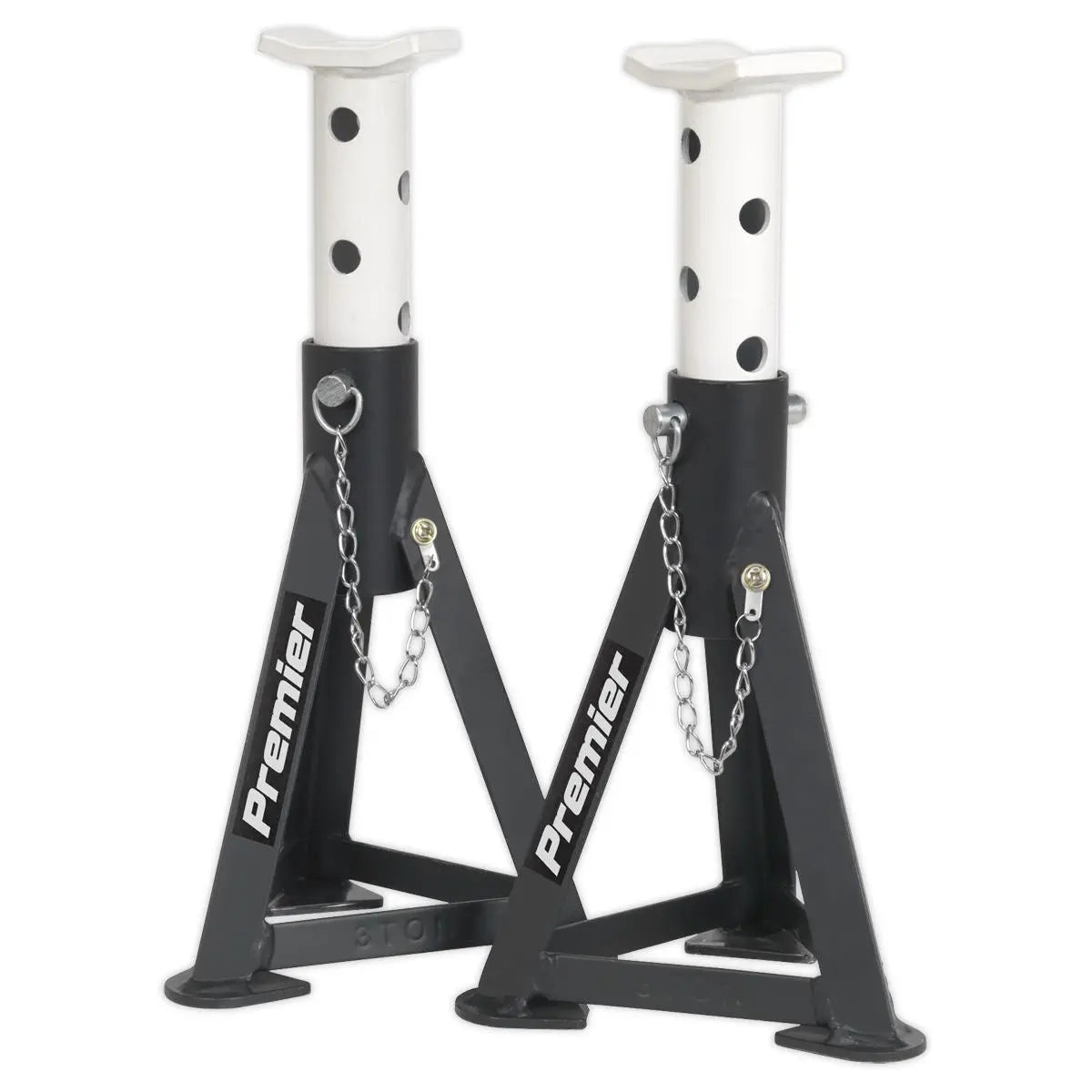 Sealey Premier Premier Trolley Jack 3 Tonne & Axle Stands (Pair) 3 Tonne per Stand Combo  White Rose Tools