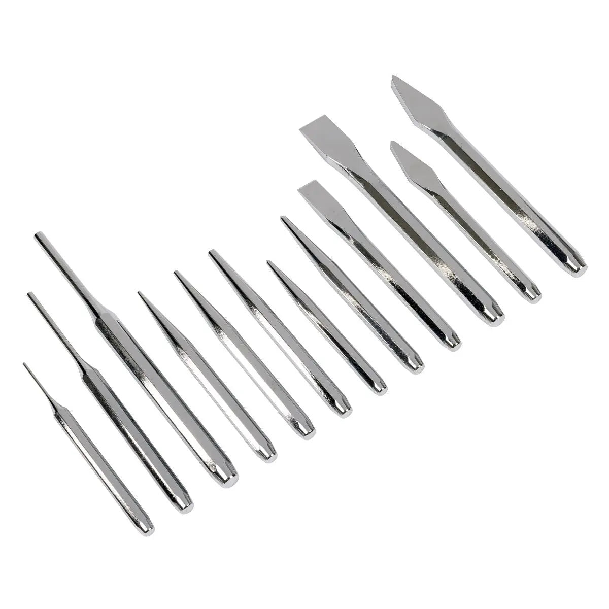 Sealey Premier Punch and Chisel Set 12pc White Rose Tools