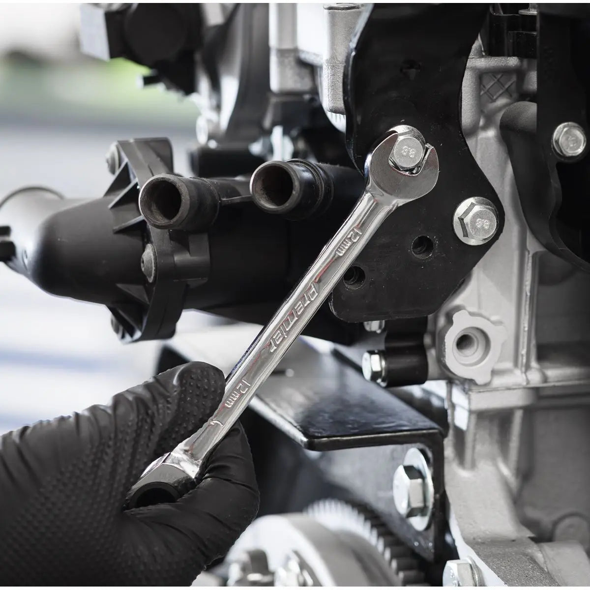 Sealey Premier Ratchet Spanner Set with Tool Tray 14pc White Rose Tools