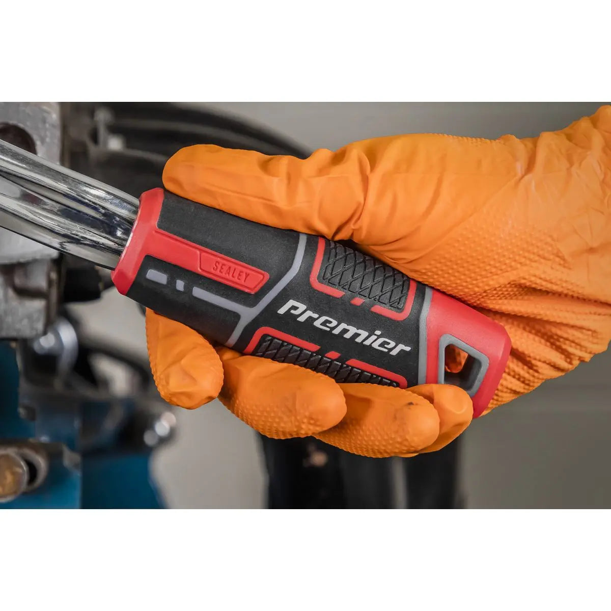 Sealey Premier Ratchet Wrench 3/8"Sq Drive Offset Pear-Head with Flip Reverse  White Rose Tools