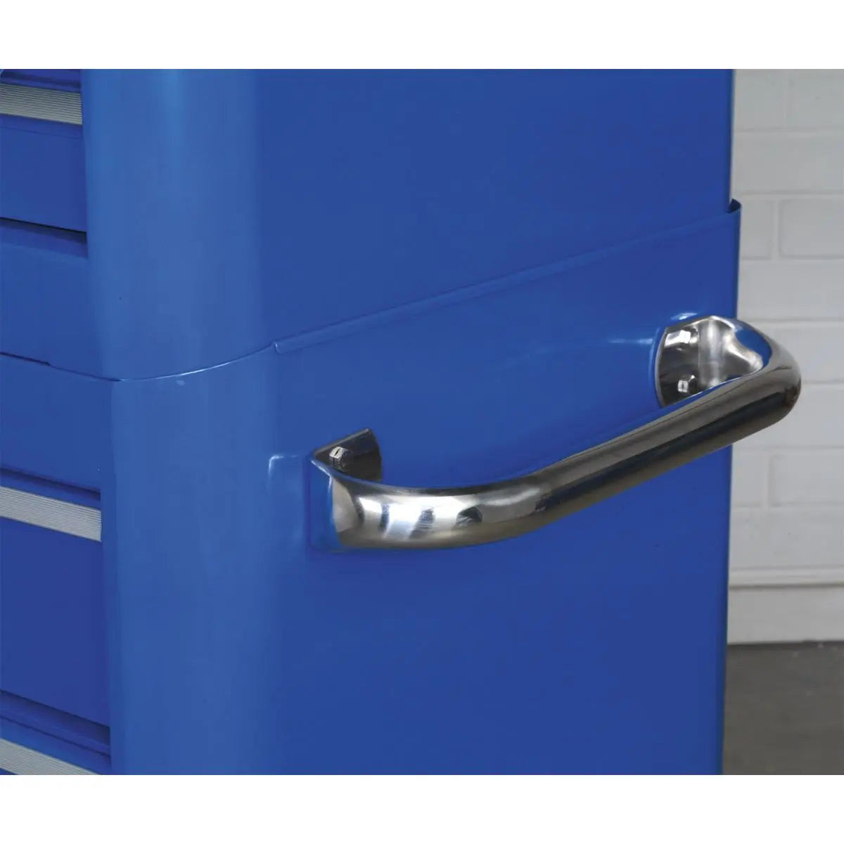 Sealey Premier Retro Style Topchest, Mid-Box Tool Chest & Rollcab Combination 10 Drawer Blue/White Stripes