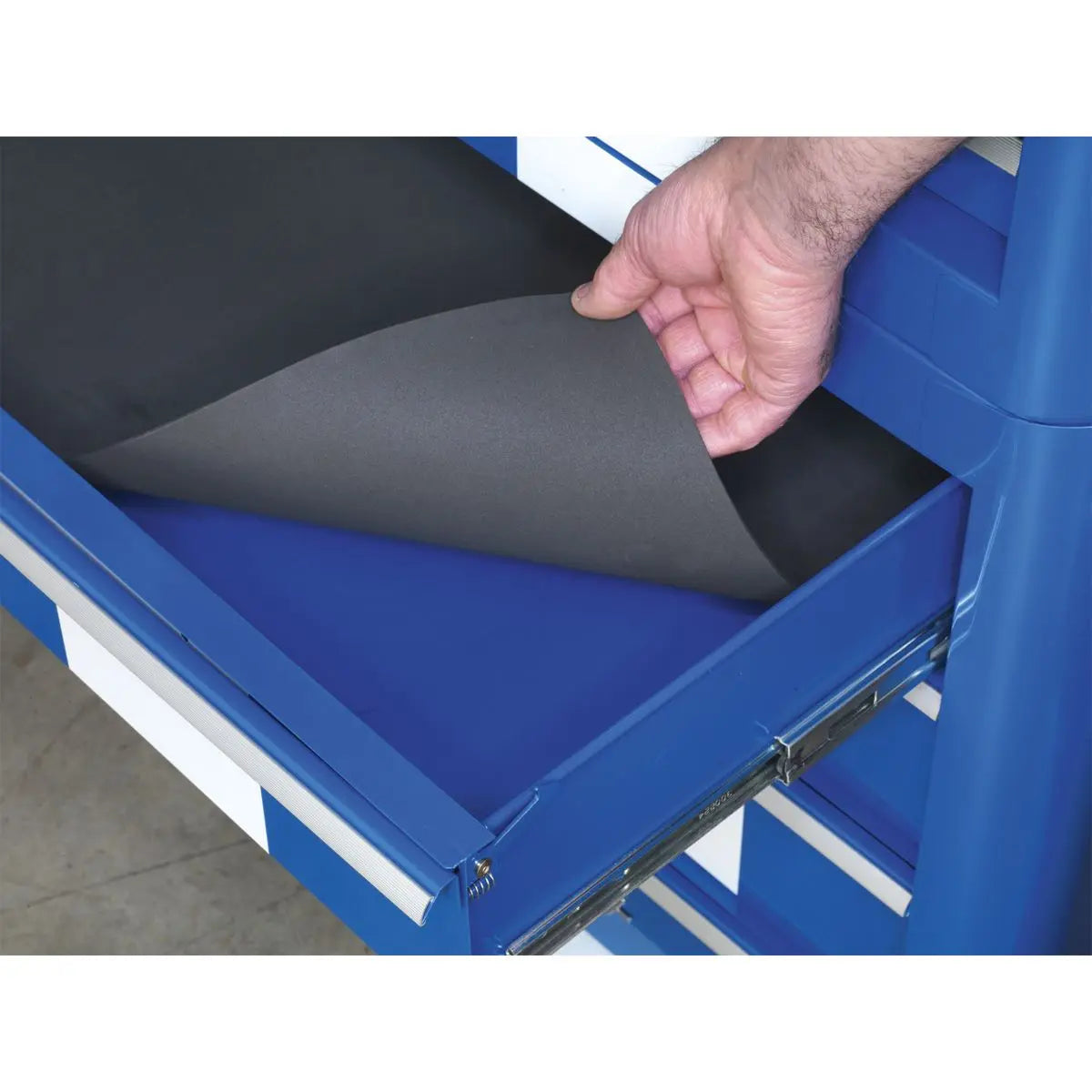 Sealey Premier Retro Style Topchest, Mid-Box Tool Chest & Rollcab Combination 10 Drawer Blue/White Stripes