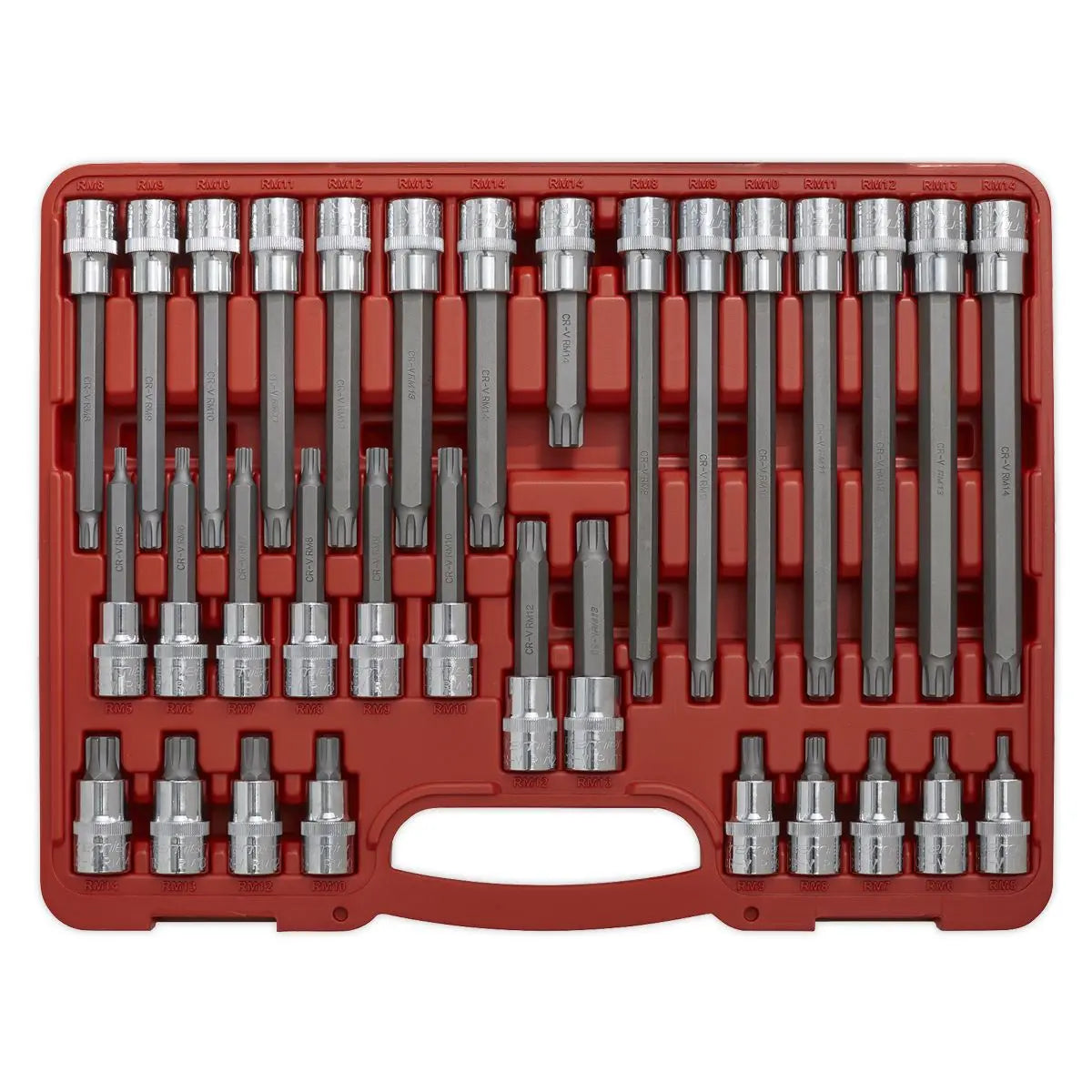 Sealey Premier Ribe Socket Bit Set 32pc 1/2"Sq Drive