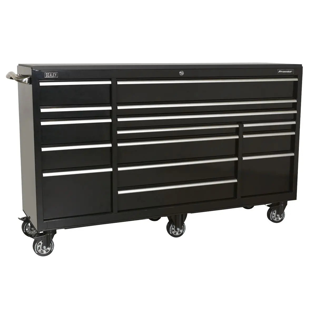 Sealey Premier Rollcab 15 Drawer 1845mm Extra-Wide Heavy-Duty Black