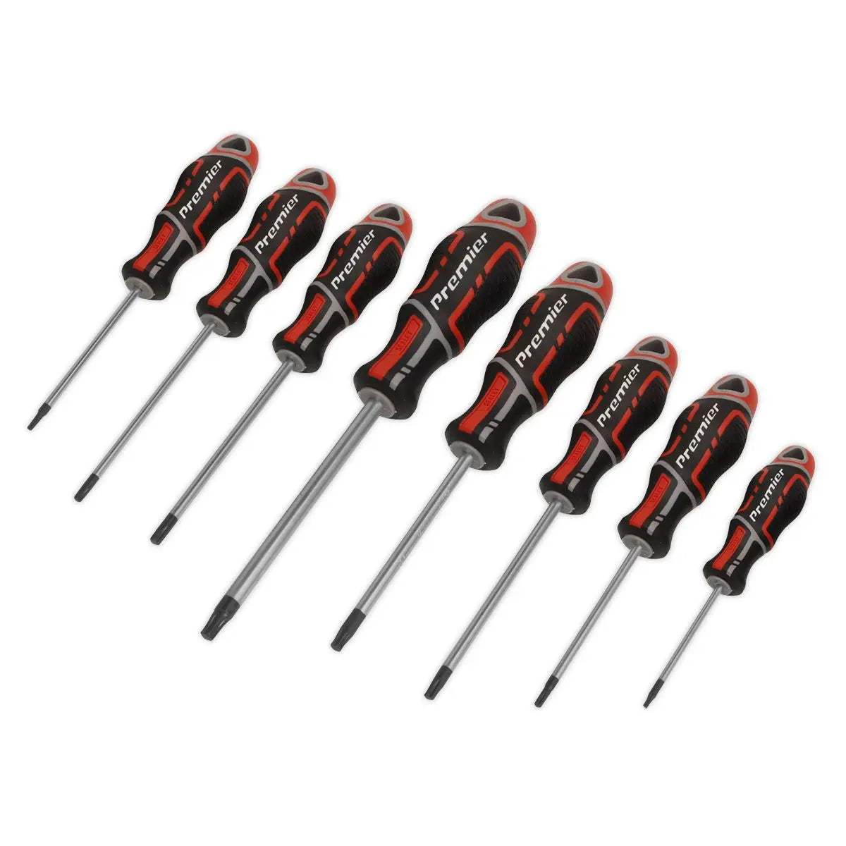 Sealey Premier Screwdriver Set 8pc Security TRX-Star* GripMAX® - Red White Rose Tools
