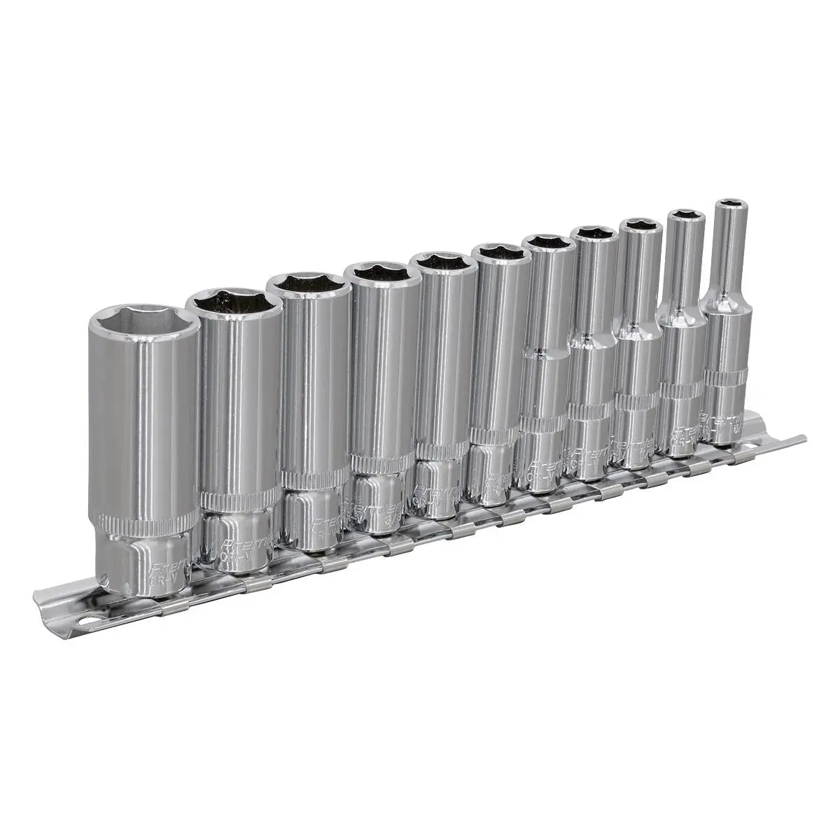 Sealey Premier Socket Set 11pc 1/4"Sq Drive Deep WallDrive® Imperial