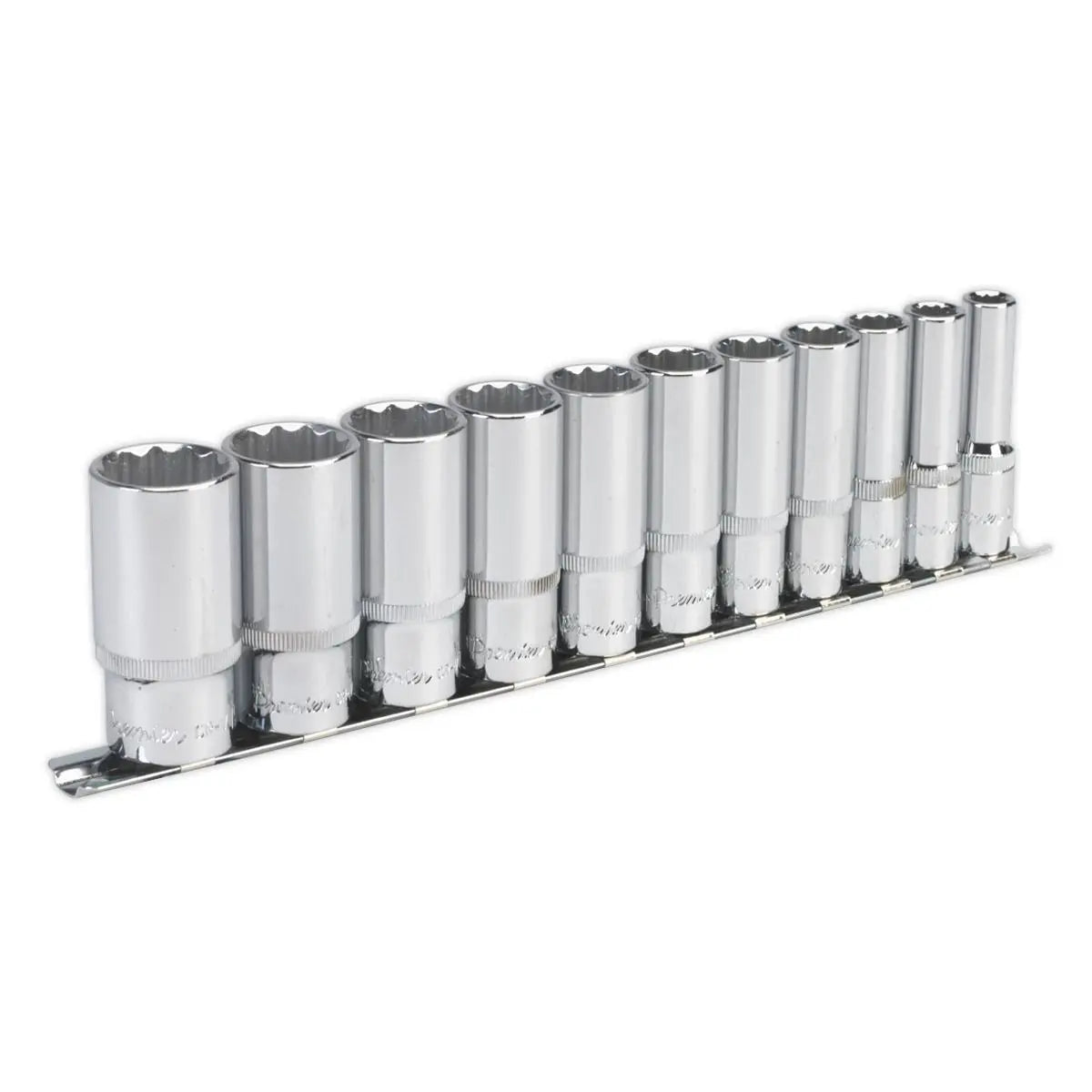 Sealey Premier Socket Set 11pc 3/8"Sq Drive 12pt Deep WallDrive® Imperial
