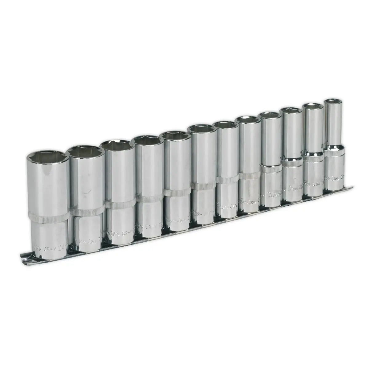 Sealey Premier Socket Set 12pc 1/2"Sq Drive 6pt Deep WallDrive® Metric