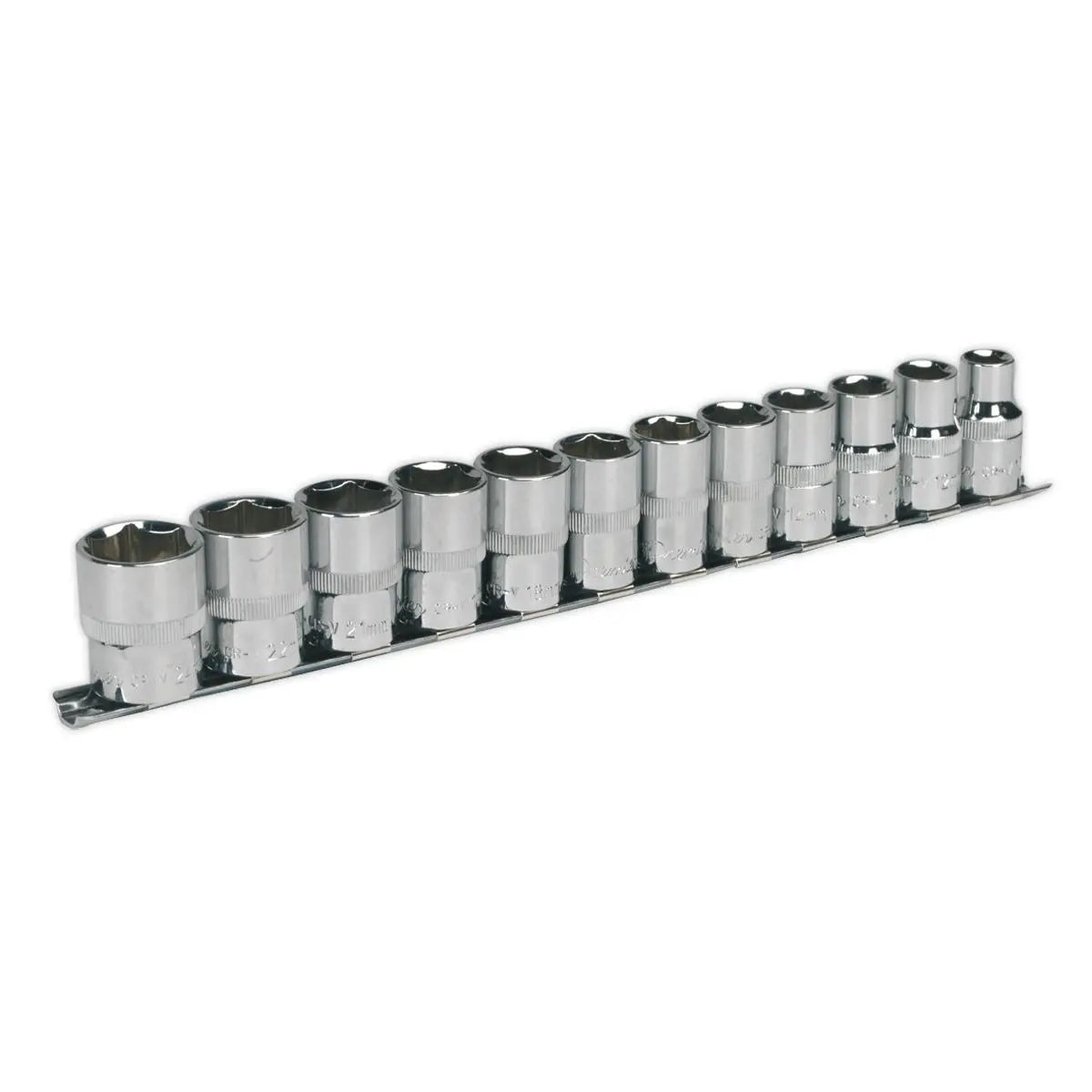 Sealey Premier Socket Set 12pc 1/2"Sq Drive 6pt WallDrive® Metric