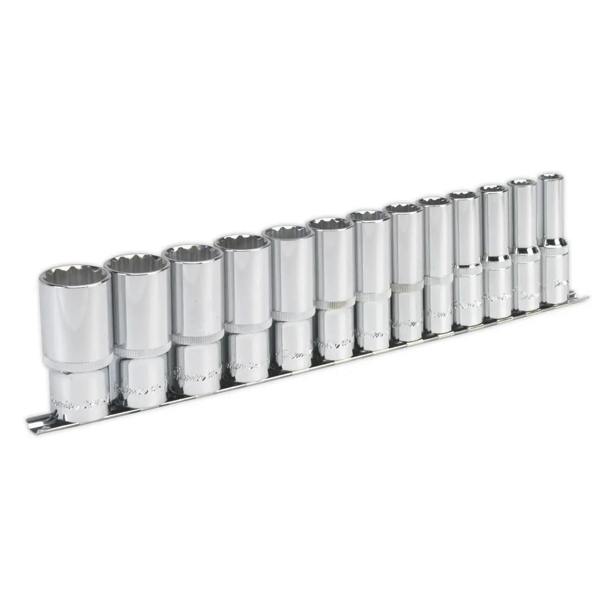 Sealey Premier Socket Set 13pc 1/2"Sq Drive 12pt Deep WallDrive® Imperial