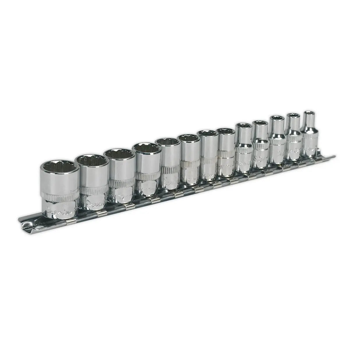 Sealey Premier Socket Set 13pc 1/4"Sq Drive 12pt WallDrive® Metric