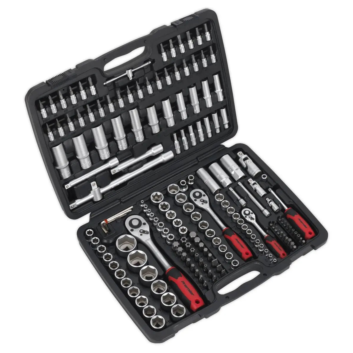 Sealey Premier Socket Set 172pc 1/4", 3/8" & 1/2"Sq Drive 6pt WallDrive® Metric