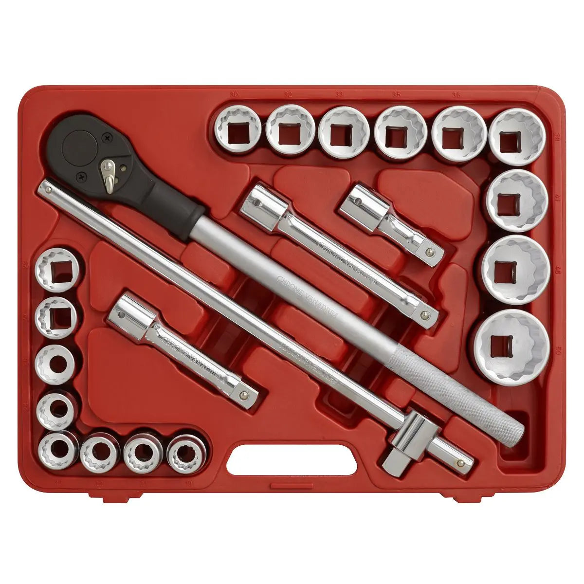 Sealey Premier Socket Set 22pc 3/4"Sq Drive 12-point WallDrive® Metric