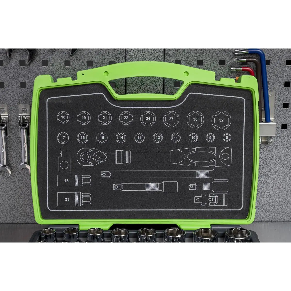 Sealey Premier Socket Set 26pc 1/2"Sq Drive 6pt WallDrive® Metric