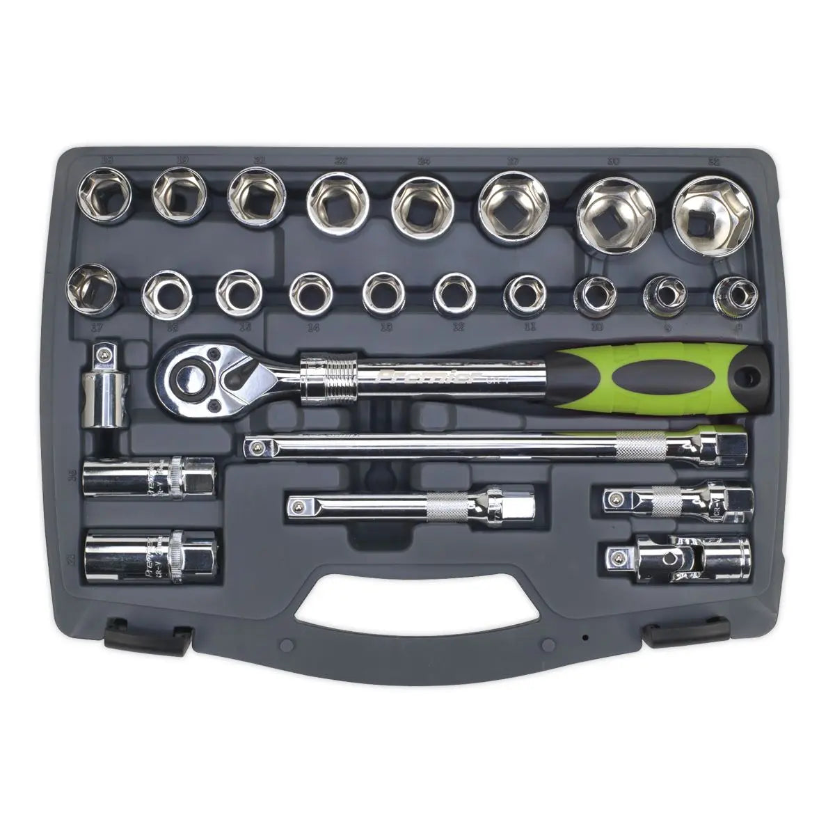 Sealey Premier Socket Set 26pc 1/2"Sq Drive 6pt WallDrive® Metric