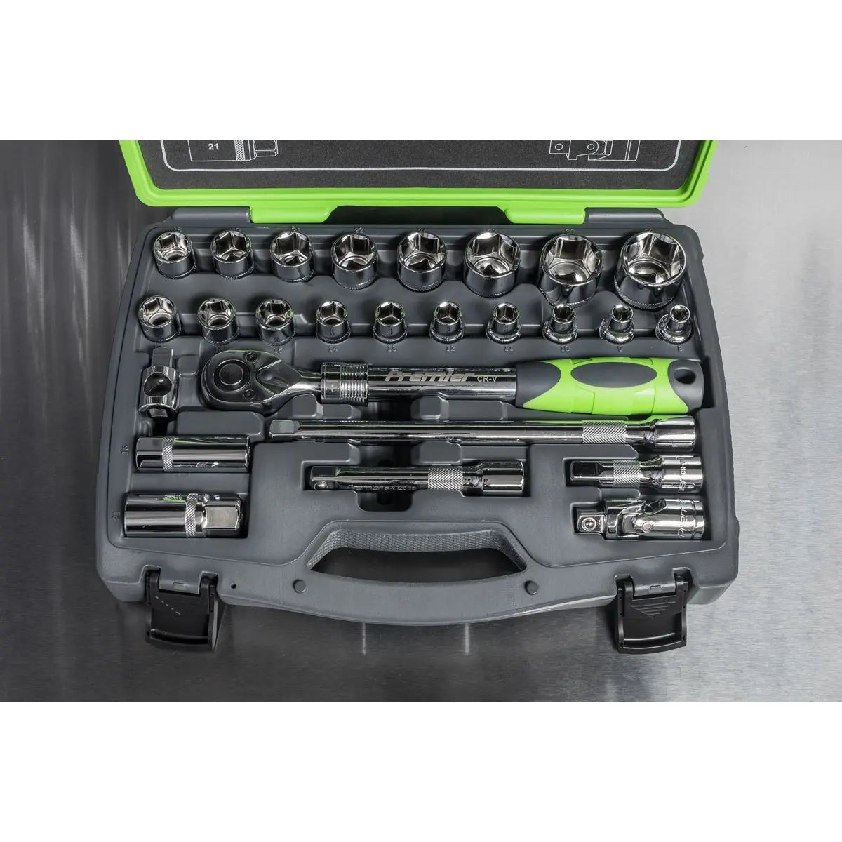 Sealey Premier Socket Set 26pc 1/2"Sq Drive 6pt WallDrive® Metric