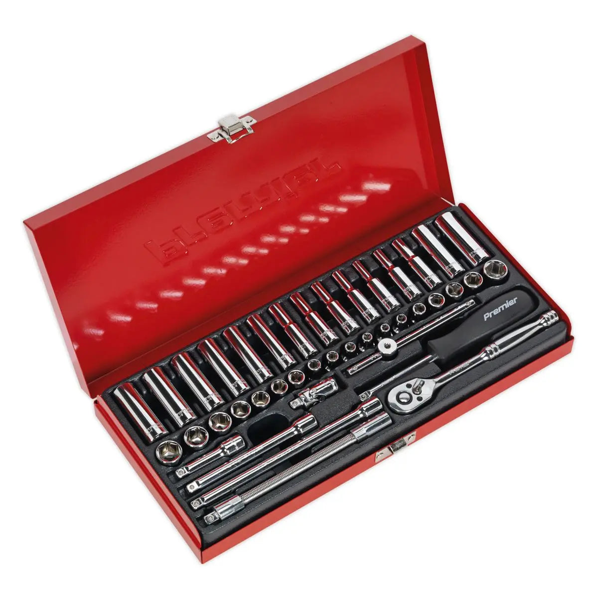 Sealey Premier Socket Set 41pc 1/4"Sq Drive 6pt WallDrive® - Metric/Imperial