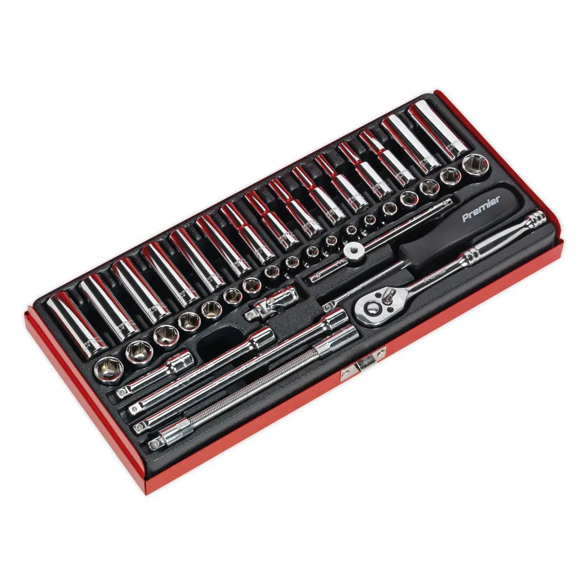 Sealey Premier Socket Set 41pc 1/4"Sq Drive 6pt WallDrive® - Metric/Imperial