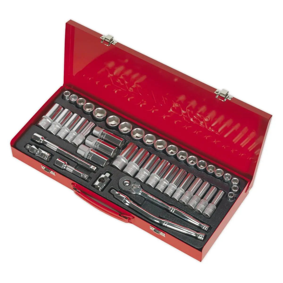 Sealey Premier Socket Set 45pc 3/8"Sq Drive 6pt WallDrive® - Metric/Imperial