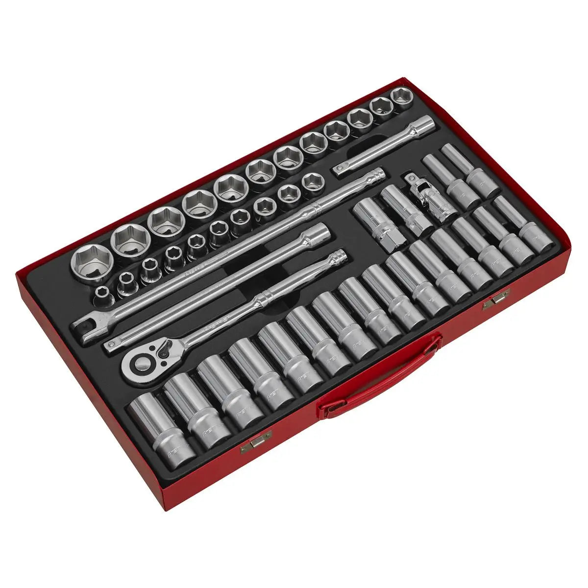 Sealey Premier Socket Set 46pc 1/2"Sq Drive 6pt WallDrive® - Metric