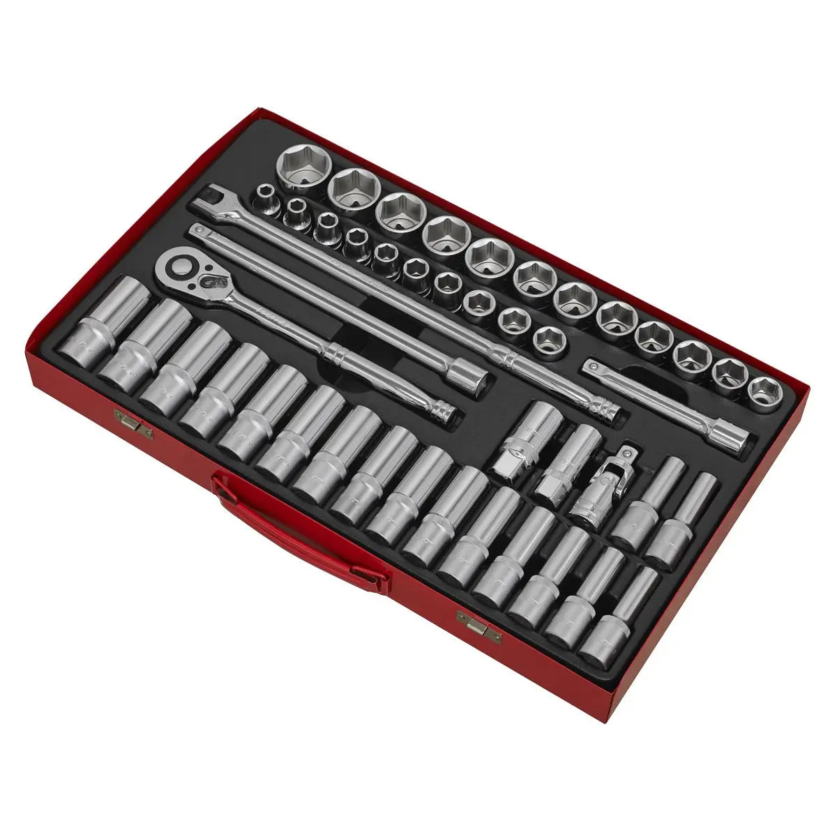 Sealey Premier Socket Set 46pc 1/2"Sq Drive 6pt WallDrive® - Metric