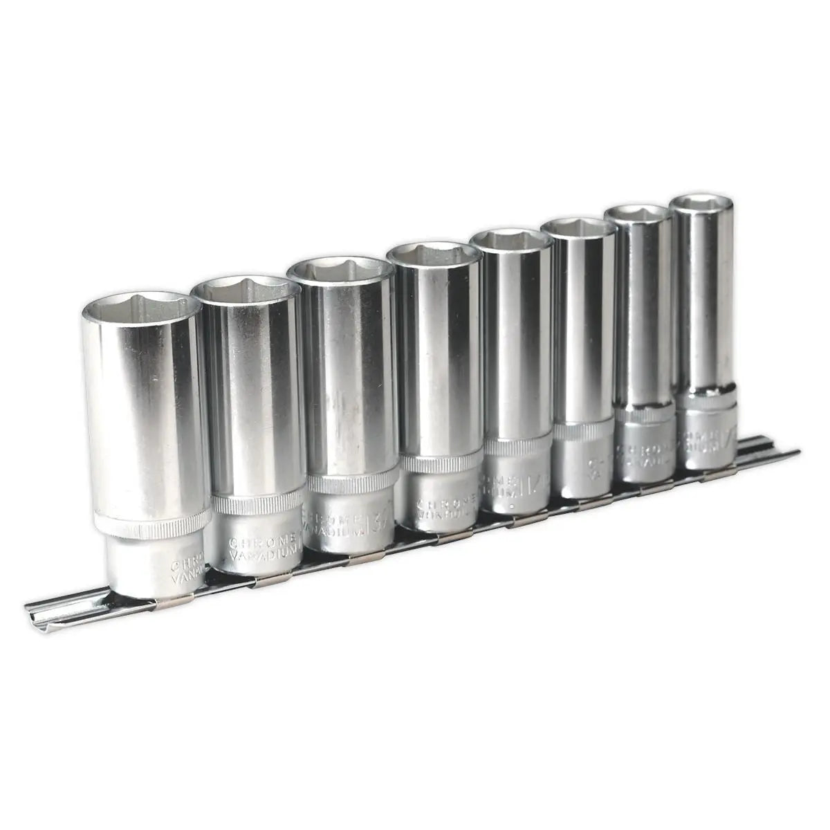 Sealey Premier Socket Set 8pc 1/2"Sq Drive 6pt Deep WallDrive® Imperial