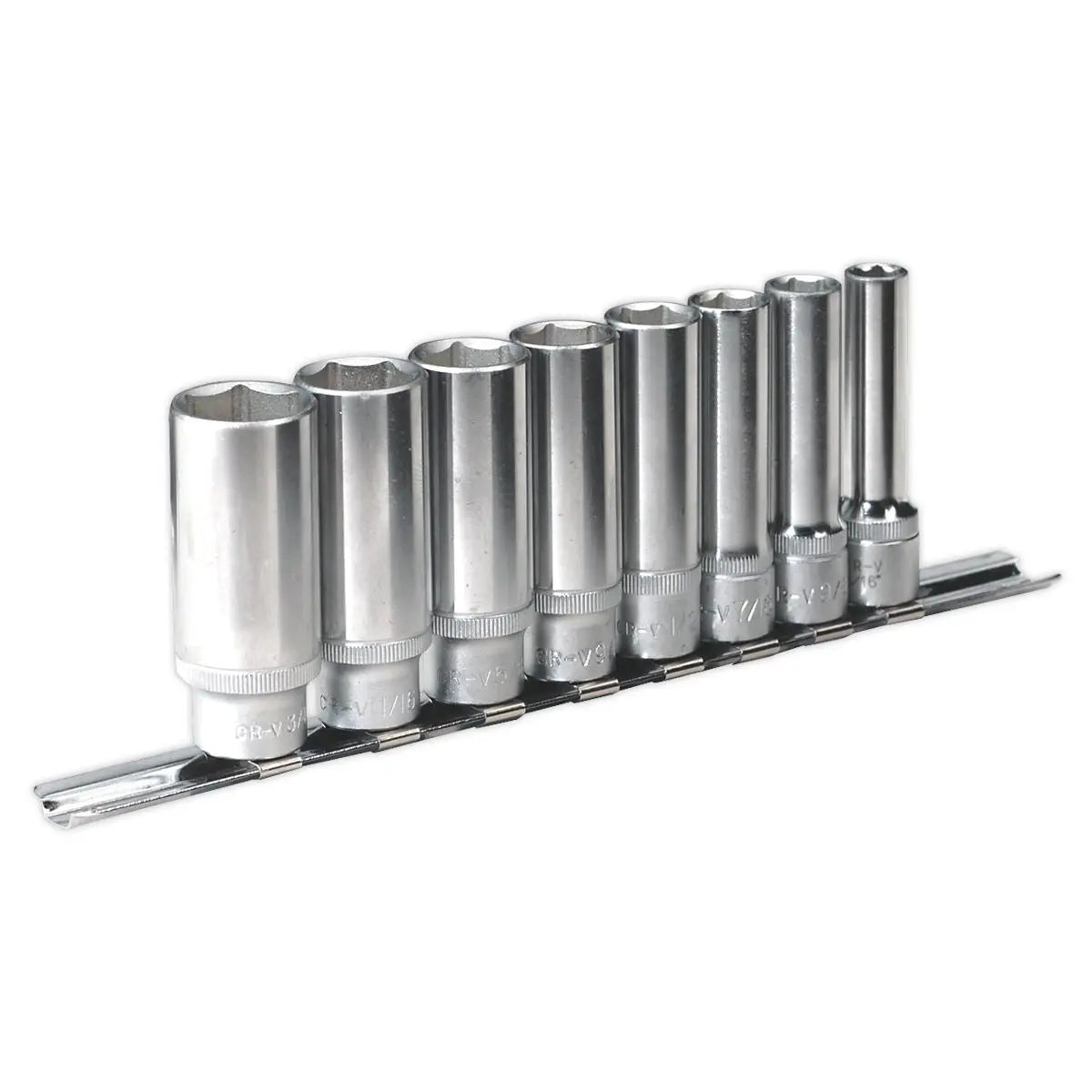Sealey Premier Socket Set 8pc 3/8"Sq Drive 6pt Deep WallDrive® Imperial