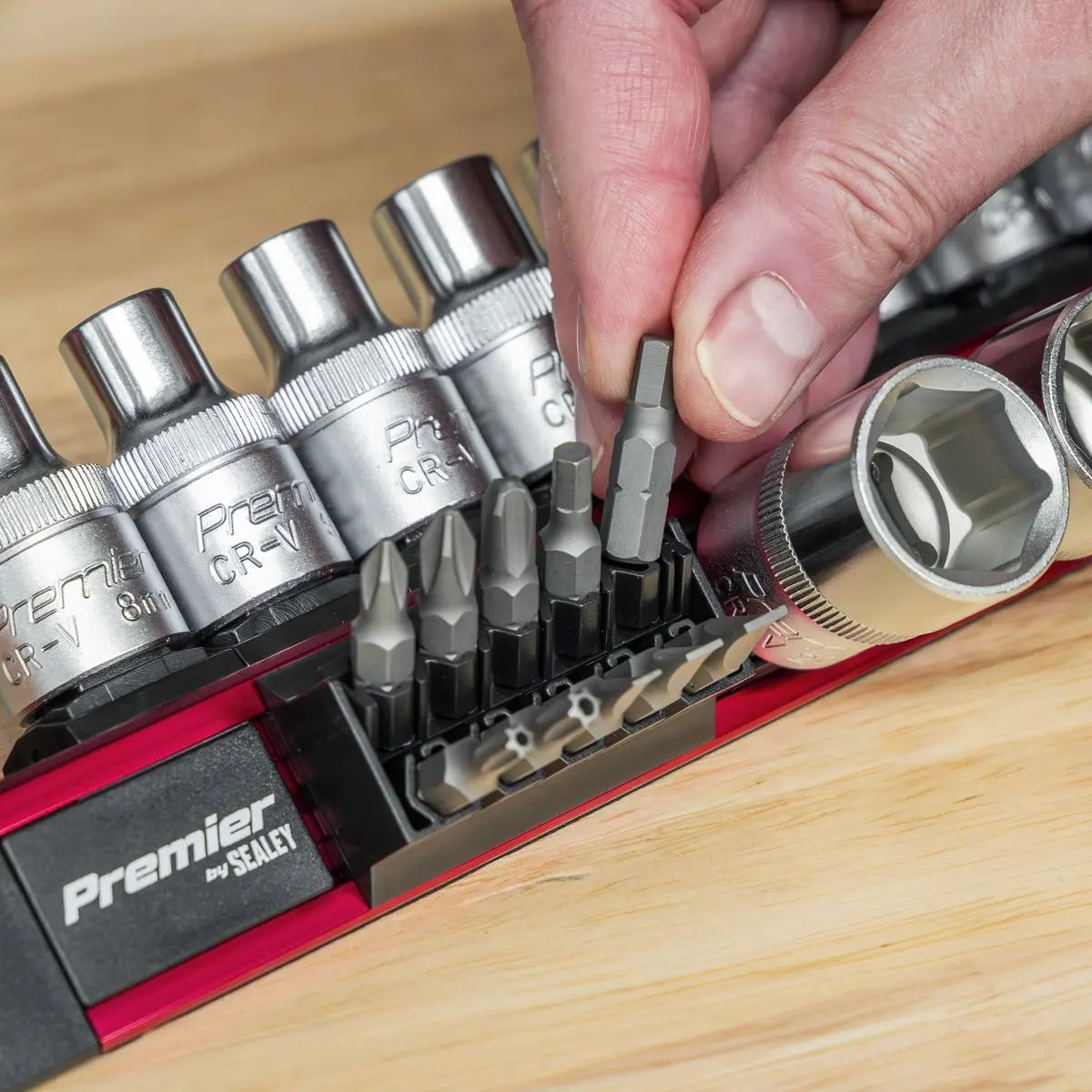 Sealey Premier Socket & Bit Retaining Rail 1/2"Sq Drive White Rose Tools