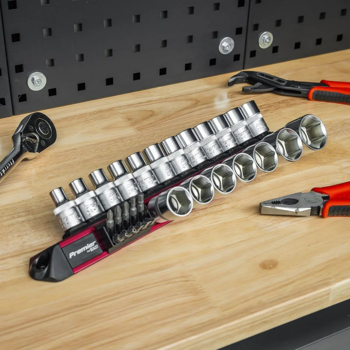 Sealey Premier Socket & Bit Retaining Rail 1/2"Sq Drive White Rose Tools