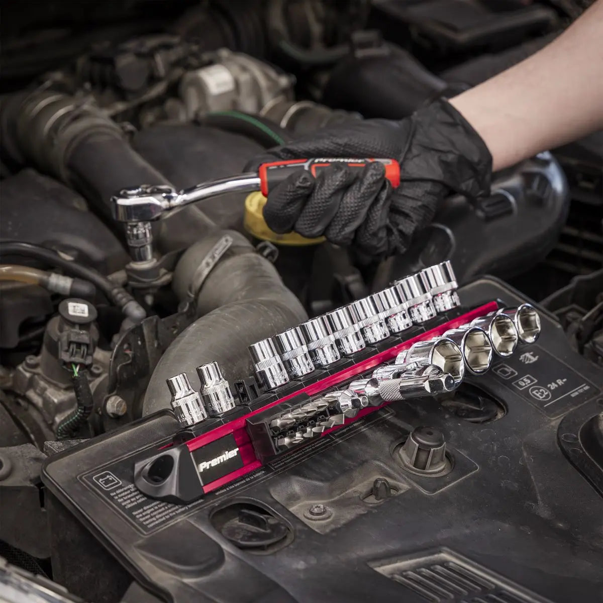 Sealey Premier Socket & Bit Retaining Rail 3/8"Sq Drive White Rose Tools