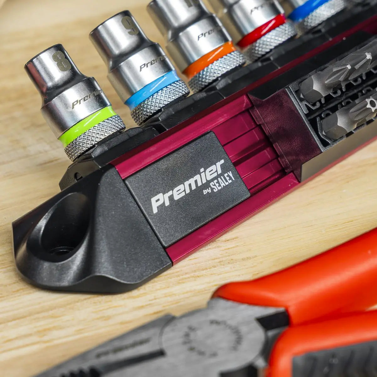 Sealey Premier Socket & Bit Retaining Rail 3/8"Sq Drive White Rose Tools