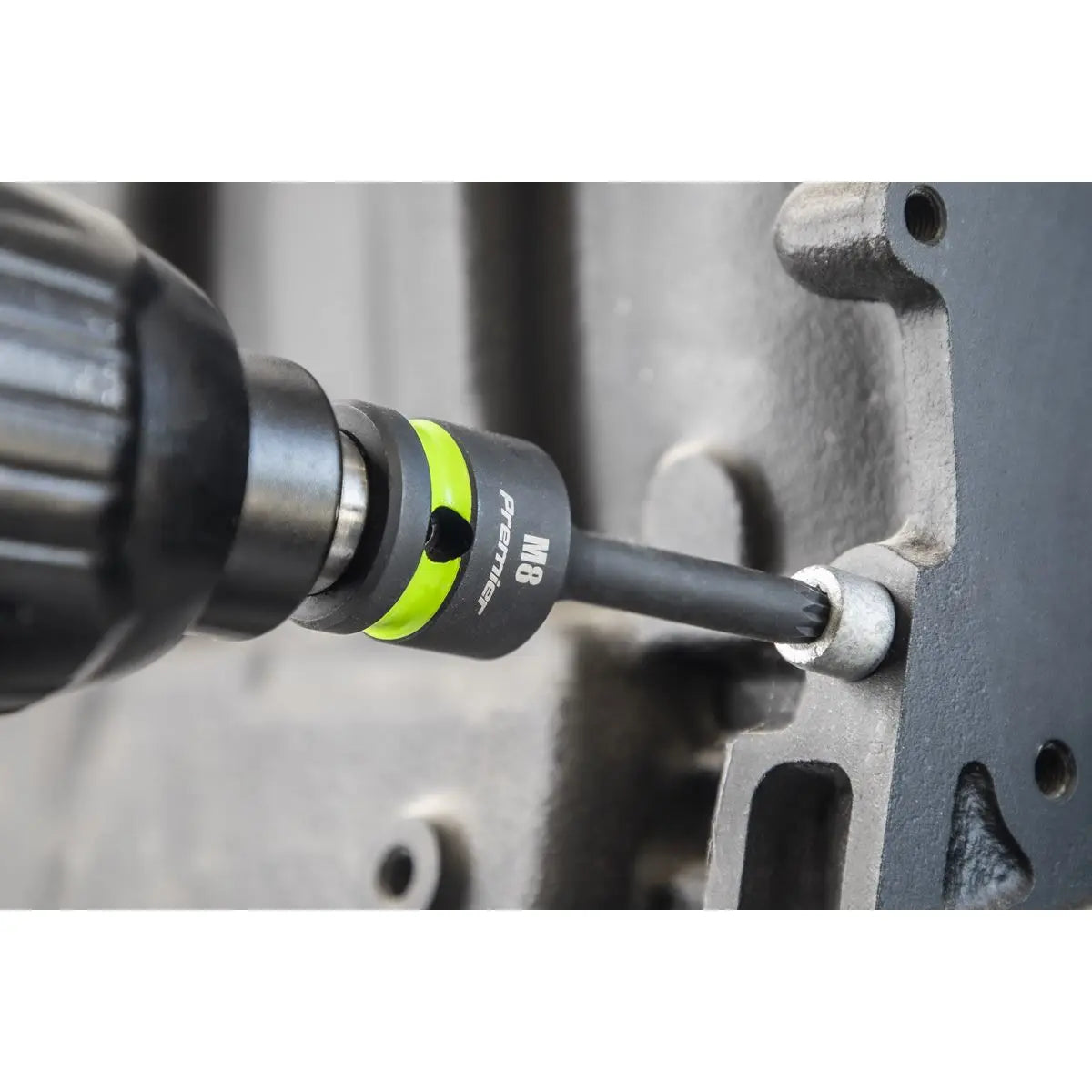 Sealey Premier Spline Impact Socket Bit Set 8pc 1/2"Sq Drive White Rose Tools