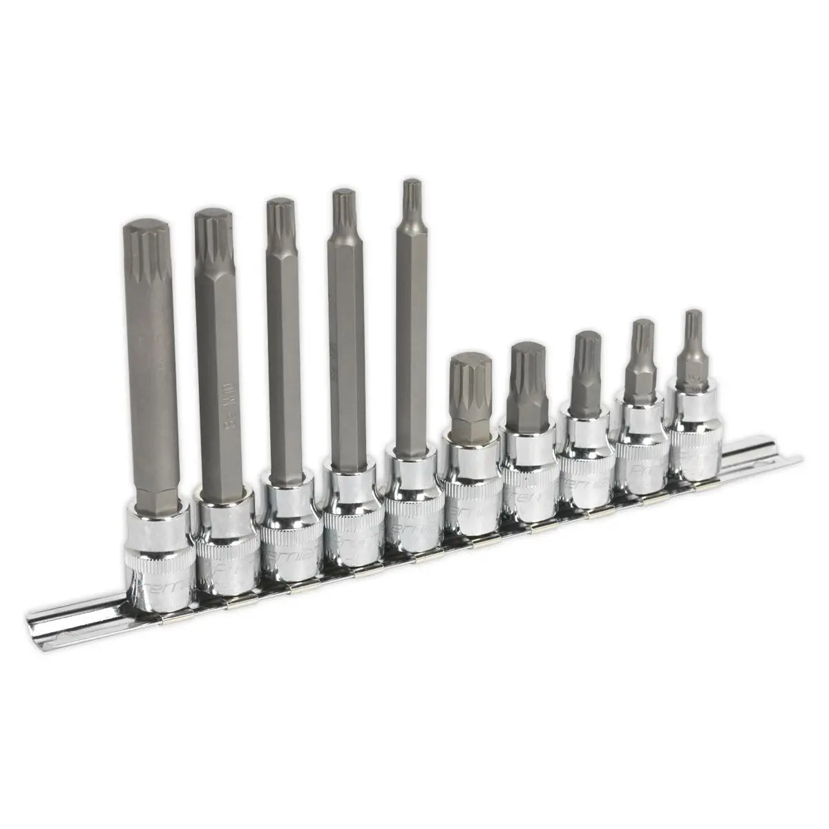 Sealey Premier Spline Socket Bit Set 10pc 3/8"Sq Drive
