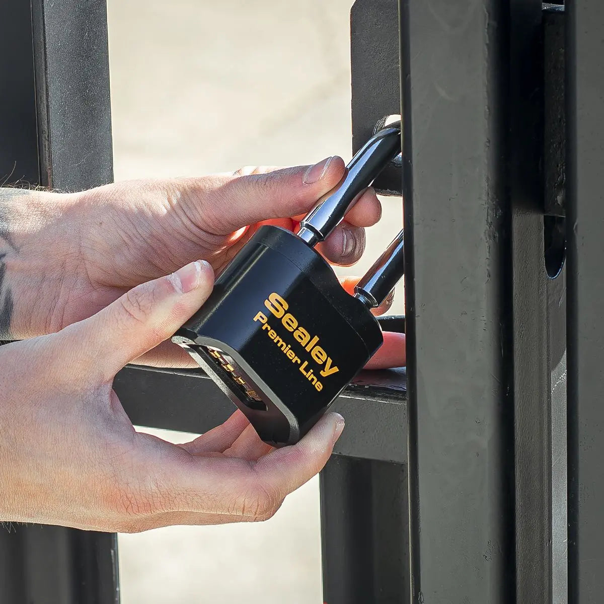 Sealey Premier Steel Body Combination Padlock Long Shackle 62mm White Rose Tools