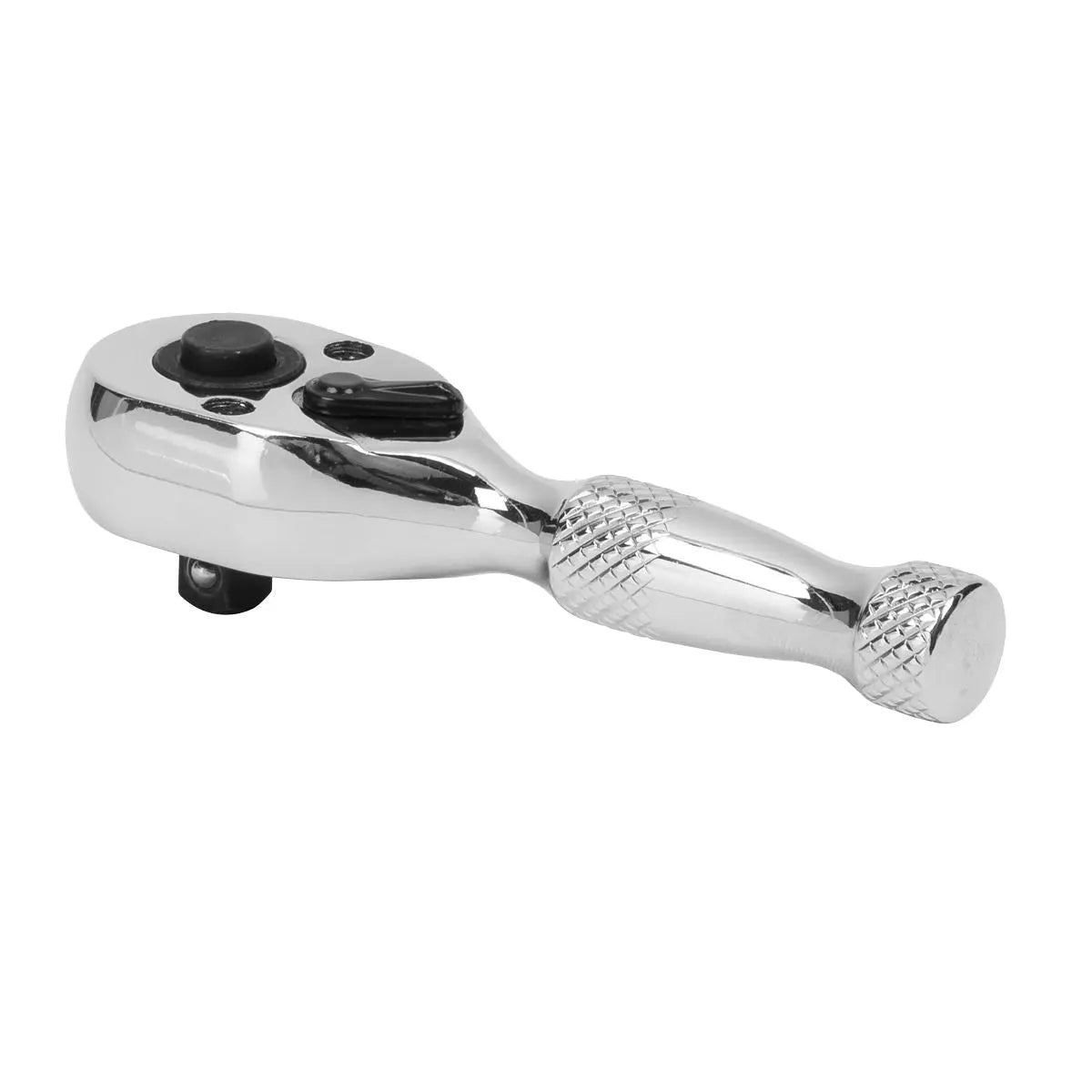 Sealey Premier Stubby Ratchet Wrench 1/4"Sq Drive Pear-Head Flip Reverse