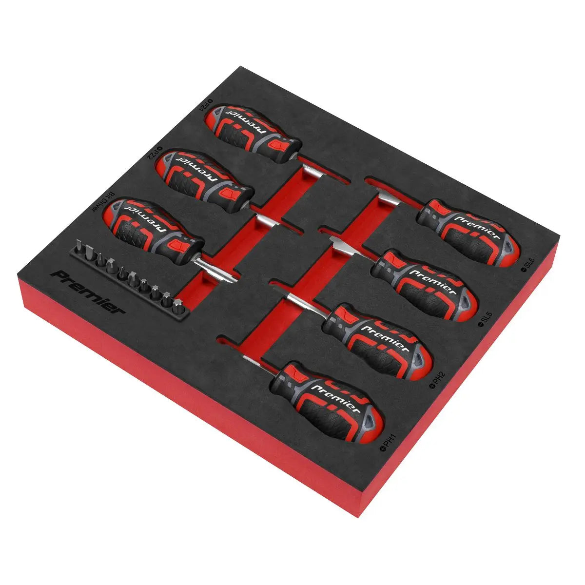 Sealey Premier Stubby Screwdriver Set 17pc GripMAX®  White Rose Tools