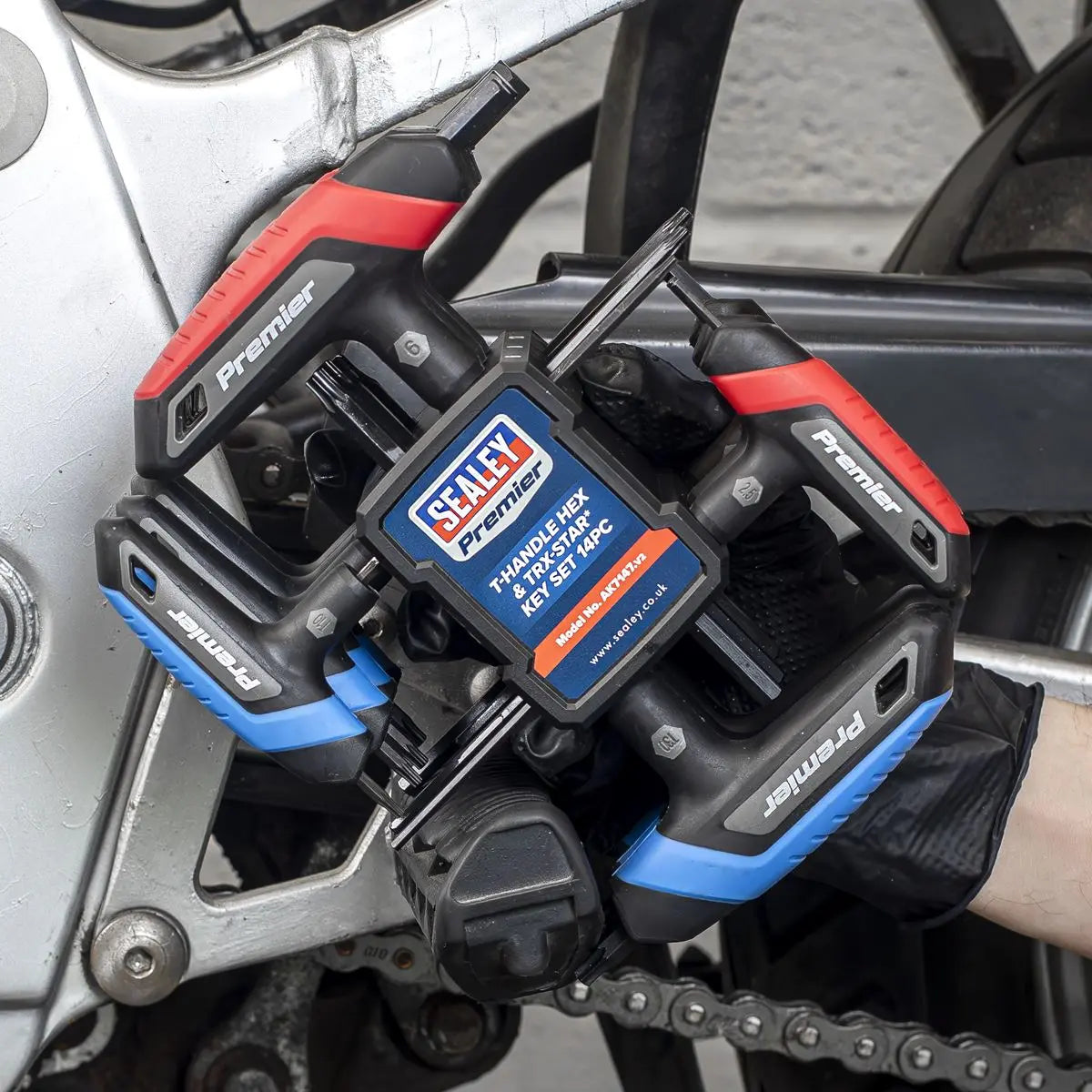 Sealey Premier T-Handle Hex & TRX-Star* Key Set 14pc White Rose Tools