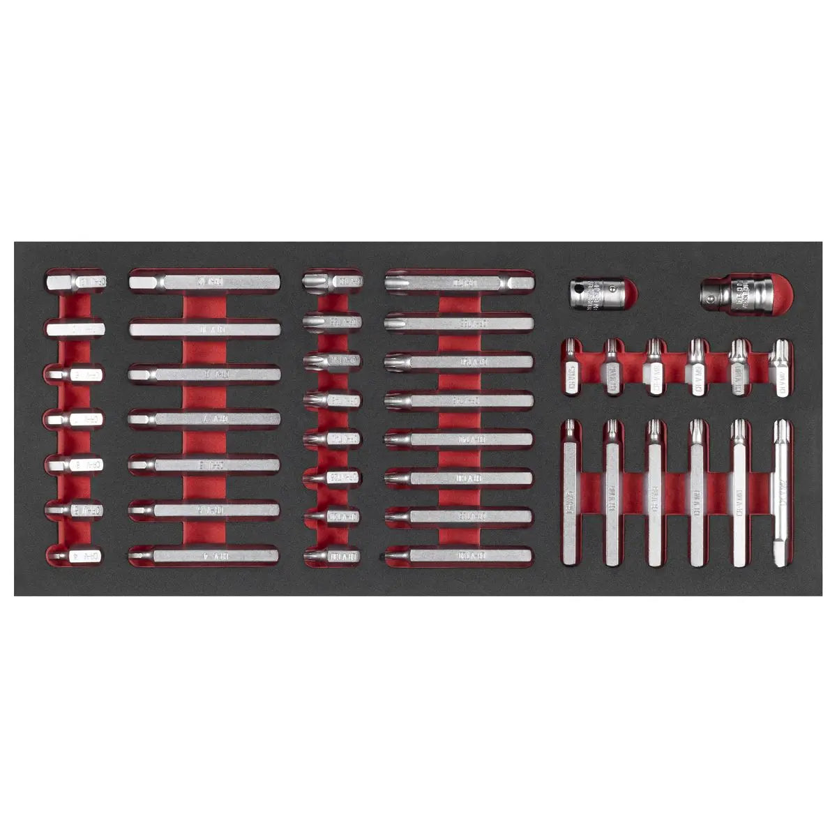 Sealey Premier TRX-Star*, Hex & Spline Bit Set with Tool Tray 44pc White Rose Tools