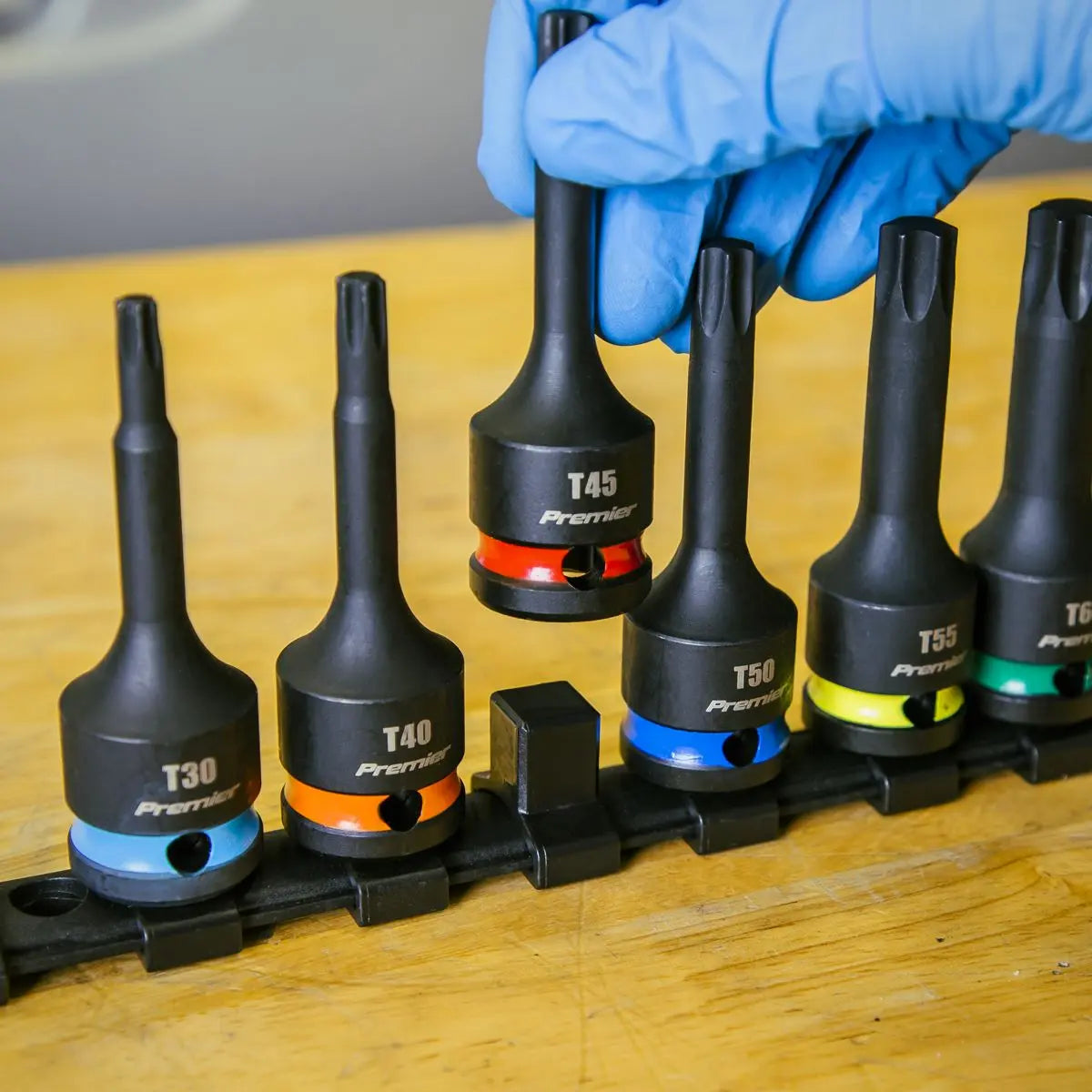 Sealey Premier TRX-Star* Impact Socket Bit Set 8pc 1/2"Sq Drive White Rose Tools