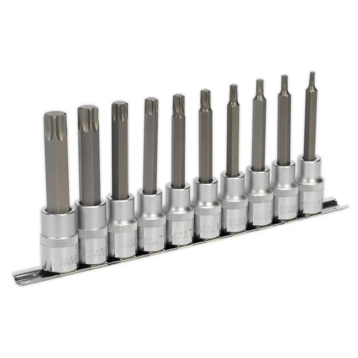 Sealey Premier TRX-Star* Socket Bit Set 10pc 1/2"Sq Drive 100mm