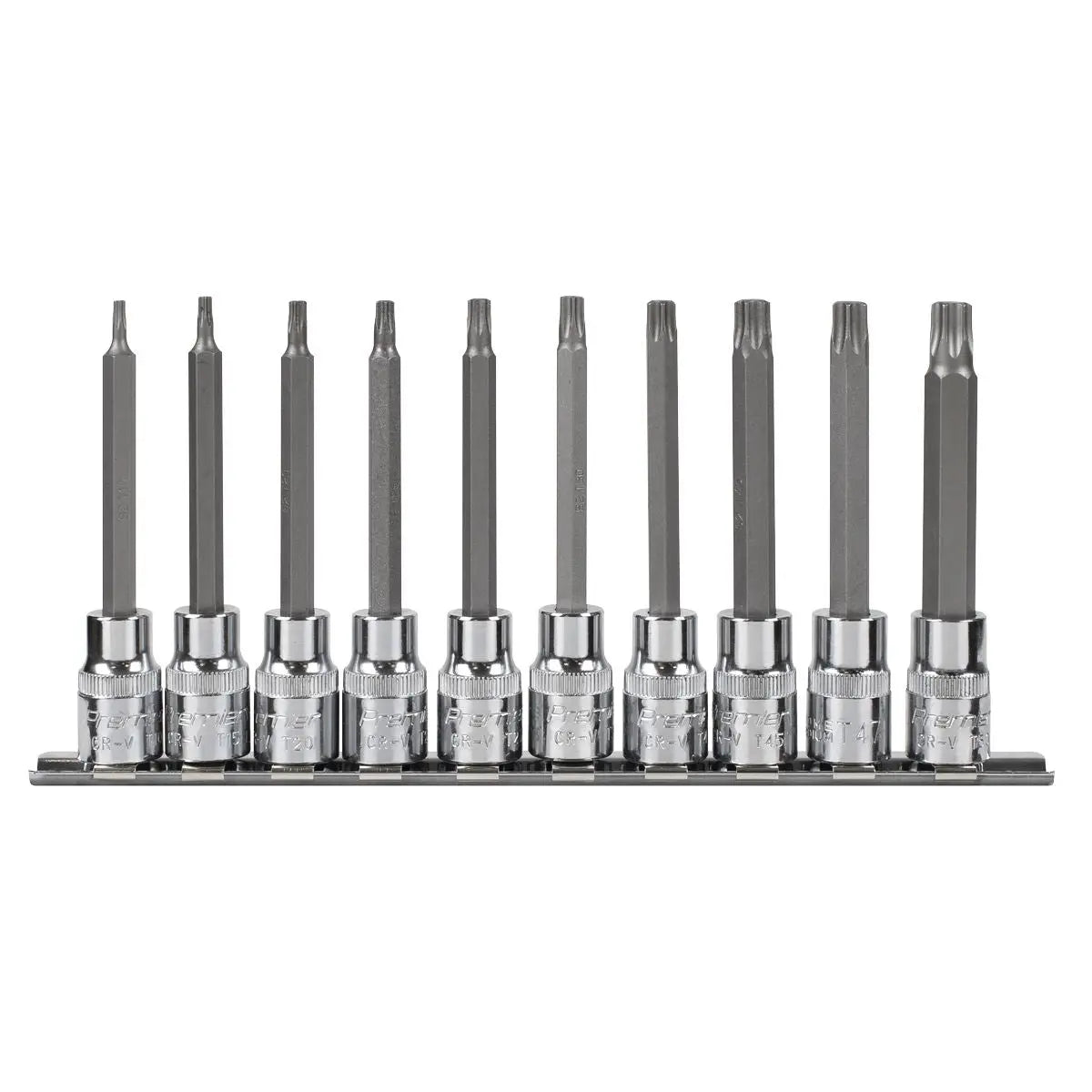 Sealey Premier TRX-Star* Socket Bit Set 10pc 3/8"Sq Drive 95mm