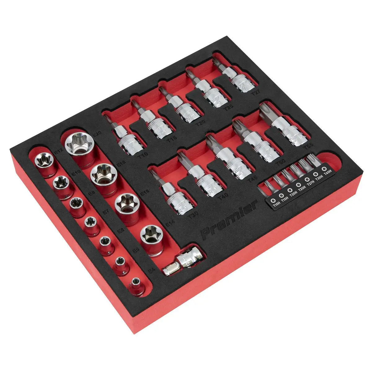 Sealey Premier TRX-Star* Socket & Security Bit Set 29pc 1/4"Sq & 3/8"Sq Drive
