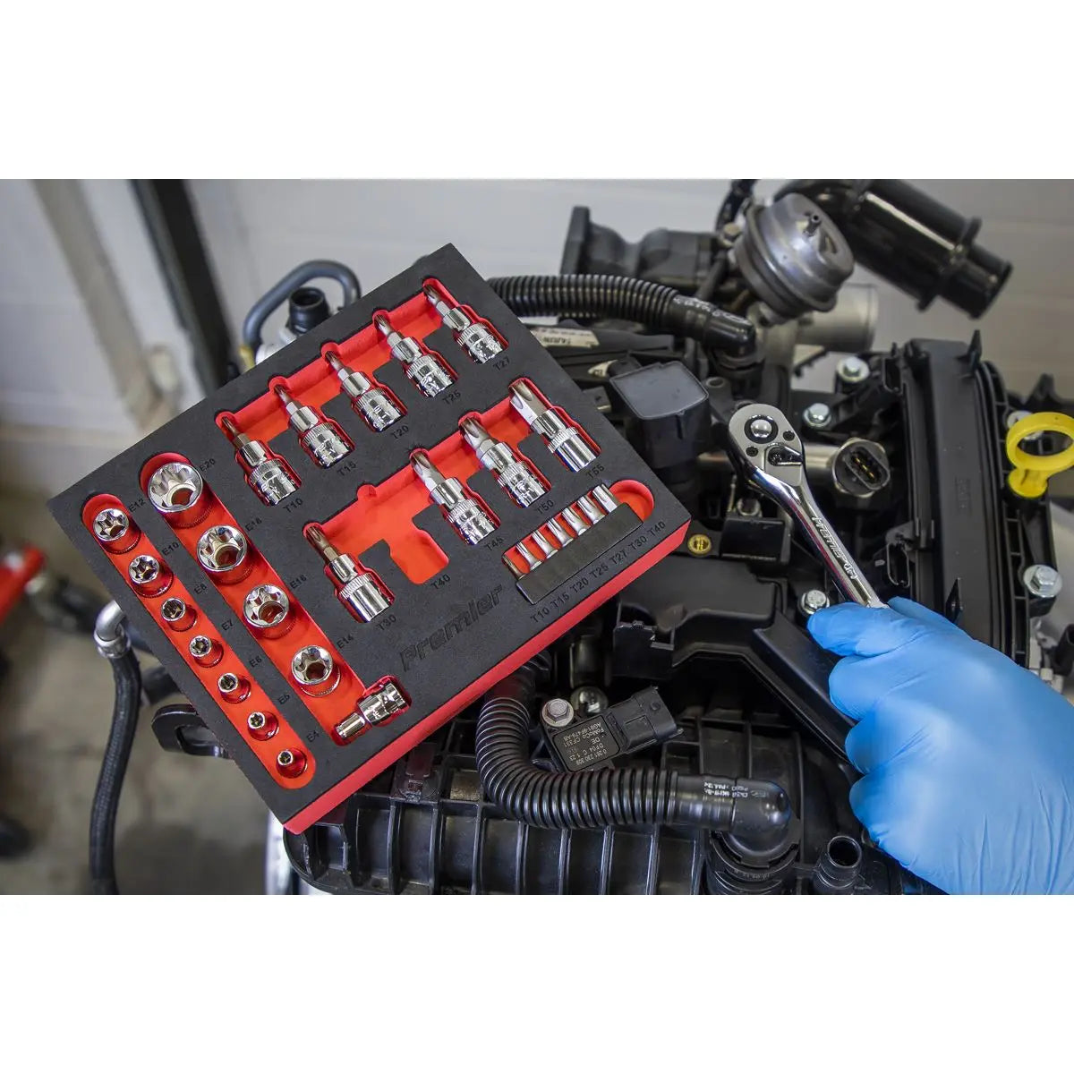 Sealey Premier TRX-Star* Socket & Security Bit Set 29pc 1/4"Sq & 3/8"Sq Drive