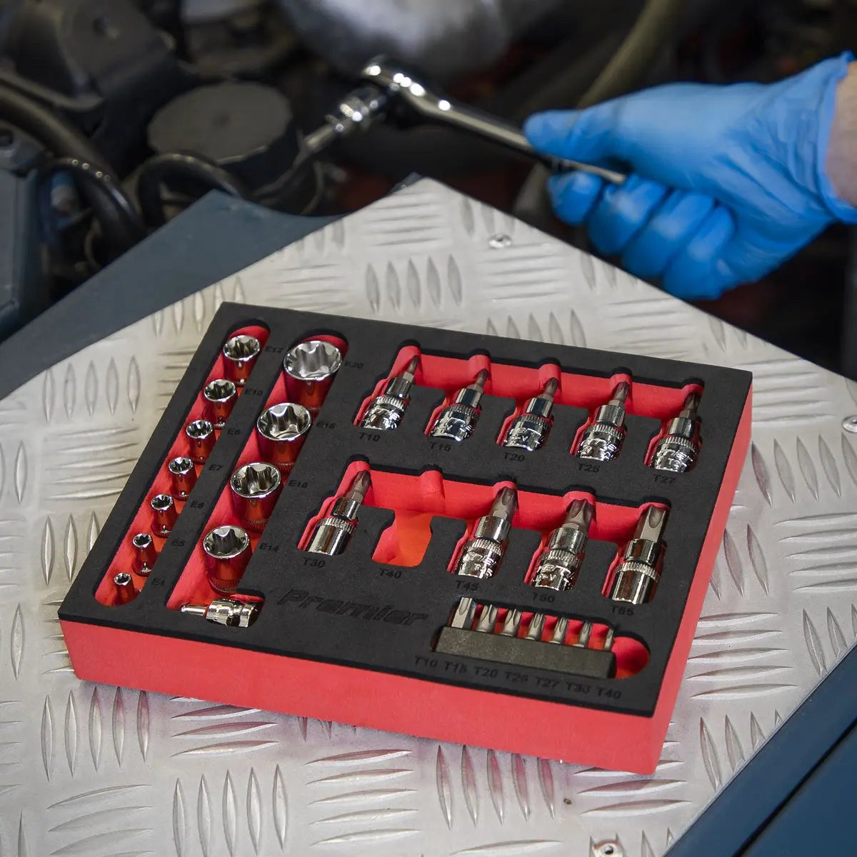 Sealey Premier TRX-Star* Socket & Security Bit Set 29pc 1/4"Sq & 3/8"Sq Drive