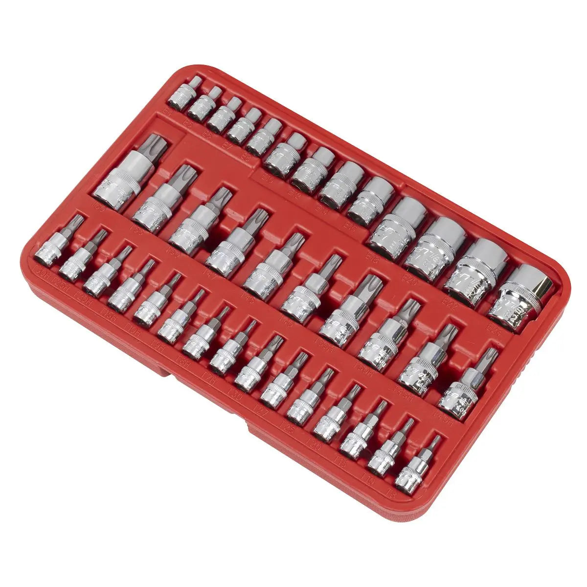 Sealey Premier TRX-Star* Socket & Security Socket Bit Set 1/4", 3/8" & 1/2"Sq Drive 38pc - White Rose Tools